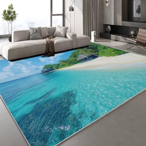 Teppich Kurzflor Kaschmirimitat Weich Strapazierfähig 100x150 cm Meer Inseln 3D Muster Blauer Himmel Natur Druck Teppich rutschfeste Unterseite Geeignet für Bäder Küchen Eingangsbereiche Teppich Kurzflor Kaschmirimitat Weich Strapazierfähig 100x150 cm Meer Inseln 3D Muster Blauer Himmel Natur Druck Teppich rutschfeste Unterseite Geeignet für Bäder Küchen Eingangsbereiche von Generisch