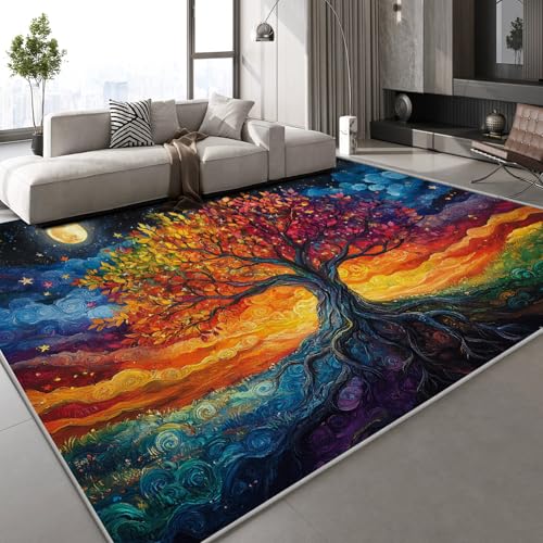 Teppich Kurzflor Kaschmirimitat Weich Strapazierfähig 150x210 cm Großer Baum Bemalt 3D Muster Abstrakt Kunst Druck Teppich rutschfeste Unterseite Geeignet für Bäder Küchen Eingangsbereiche Teppich Kurzflor Kaschmirimitat Weich Strapazierfähig 150x210 cm Großer Baum Bemalt 3D Muster Abstrakt Kunst Druck Teppich rutschfeste Unterseite Geeignet für Bäder Küchen Eingangsbereiche von Generisch
