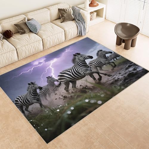Teppich Kurzflor Kaschmirimitat Weich Strapazierfähig 60x120 cm 3D Muster Zebra Gras Blitz Druck Maschinenwaschbarer Teppich rutschfeste Unterseite Geeignet für Balkone Korridore Restaurants Teppich Kurzflor Kaschmirimitat Weich Strapazierfähig 60x120 cm 3D Muster Zebra Gras Blitz Druck Maschinenwaschbarer Teppich rutschfeste Unterseite Geeignet für Balkone Korridore Restaurants von Generisch