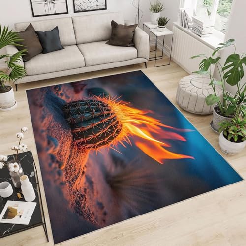 Teppich Kurzflor Kaschmirimitat Weich Strapazierfähig 80x120 cm 3D Muster Kaktus Flamme WüSte Druck Maschinenwaschbarer Teppich rutschfeste Unterseite Geeignet für Balkone Korridore Restaurants Teppich Kurzflor Kaschmirimitat Weich Strapazierfähig 80x120 cm 3D Muster Kaktus Flamme WüSte Druck Maschinenwaschbarer Teppich rutschfeste Unterseite Geeignet für Balkone Korridore Restaurants von Generisch