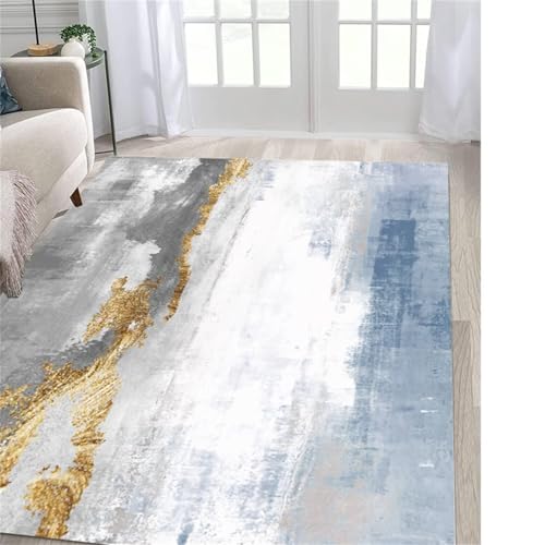 Teppich Läufer Küche Abstrakt grau-blau Schlafzimmer Garderobe Matte rutschfest Kinderzimmer Teppiche rot Korridorteppich 80X140CM von Generisch