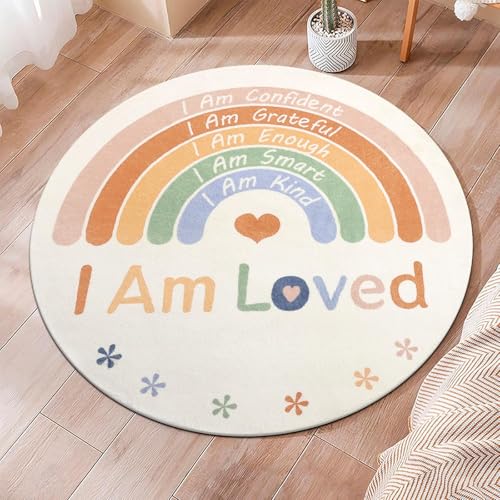 Teppich Rund,Regenbogen Geometrische Moderne Nachttische Bodendekor, Orange, ø 100 cm, Teppiche fürs Wohnzimmer Esszimmer Schlafzimmer Boden Sofa, Teppich Rund,Regenbogen Geometrische Moderne Nachttische Bodendekor, Orange, ø 100 cm, Teppiche fürs Wohnzimmer Esszimmer Schlafzimmer Boden Sofa, von Generisch