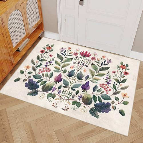 Teppich Schlafzimmer 160x230cm Grüne Blumen kinderteppich Jungen rutschfeste weiche Bodenmatte Mikrofaser waschbar dekorativ für Schlafzimmer Wohnzimmer Flur EL3196 Teppich Schlafzimmer 160x230cm Grüne Blumen kinderteppich Jungen rutschfeste weiche Bodenmatte Mikrofaser waschbar dekorativ für Schlafzimmer Wohnzimmer Flur EL3196 von Generisch