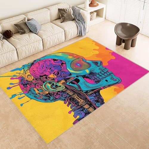 Teppich Schlafzimmer 60x90cm Bunter Mechanischer Totenkopf Teppich waschbar in Waschmaschine Mikrofaser Bodenmatte weich atmungsaktiv waschbar rutschfest für Wohnzimmer Schlafzimmer Flur EL3016 Teppich Schlafzimmer 60x90cm Bunter Mechanischer Totenkopf Teppich waschbar in Waschmaschine Mikrofaser Bodenmatte weich atmungsaktiv waschbar rutschfest für Wohnzimmer Schlafzimmer Flur EL3016 von Generisch