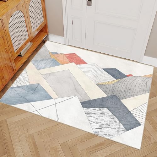 Teppich Schlafzimmer 60x90cm Geometrische Kunst Teppich waschbar in Waschmaschine Mikrofaser Bodenmatte weich atmungsaktiv waschbar rutschfest für Wohnzimmer Schlafzimmer Flur EL1286 Teppich Schlafzimmer 60x90cm Geometrische Kunst Teppich waschbar in Waschmaschine Mikrofaser Bodenmatte weich atmungsaktiv waschbar rutschfest für Wohnzimmer Schlafzimmer Flur EL1286 von Generisch
