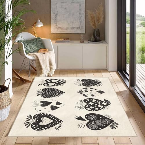 Teppich Schlafzimmer 60x90cm Herzförmige Geometrie Teppich waschbar in Waschmaschine Mikrofaser Bodenmatte weich atmungsaktiv waschbar rutschfest für Wohnzimmer Schlafzimmer Flur EL1552 Teppich Schlafzimmer 60x90cm Herzförmige Geometrie Teppich waschbar in Waschmaschine Mikrofaser Bodenmatte weich atmungsaktiv waschbar rutschfest für Wohnzimmer Schlafzimmer Flur EL1552 von Generisch