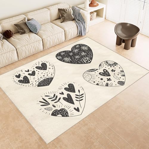 Teppich Schlafzimmer 60x90cm Herzförmige Geometrie Teppich waschbar in Waschmaschine Mikrofaser Bodenmatte weich atmungsaktiv waschbar rutschfest für Wohnzimmer Schlafzimmer Flur EL1576 Teppich Schlafzimmer 60x90cm Herzförmige Geometrie Teppich waschbar in Waschmaschine Mikrofaser Bodenmatte weich atmungsaktiv waschbar rutschfest für Wohnzimmer Schlafzimmer Flur EL1576 von Generisch