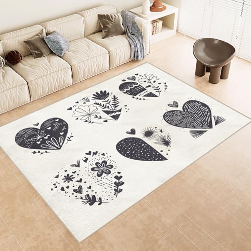 Teppich Schlafzimmer 60x90cm Herzförmige Geometrie Teppich waschbar in Waschmaschine Mikrofaser Bodenmatte weich atmungsaktiv waschbar rutschfest für Wohnzimmer Schlafzimmer Flur EL1624 Teppich Schlafzimmer 60x90cm Herzförmige Geometrie Teppich waschbar in Waschmaschine Mikrofaser Bodenmatte weich atmungsaktiv waschbar rutschfest für Wohnzimmer Schlafzimmer Flur EL1624 von Generisch