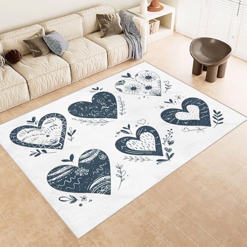 Teppich Schlafzimmer 60x90cm Herzförmige Geometrie Teppich waschbar in Waschmaschine Mikrofaser Bodenmatte weich atmungsaktiv waschbar rutschfest für Wohnzimmer Schlafzimmer Flur EL1672 Teppich Schlafzimmer 60x90cm Herzförmige Geometrie Teppich waschbar in Waschmaschine Mikrofaser Bodenmatte weich atmungsaktiv waschbar rutschfest für Wohnzimmer Schlafzimmer Flur EL1672 von Generisch