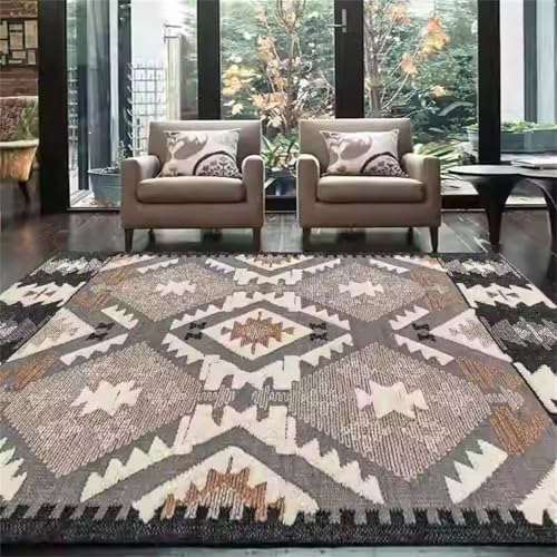 Teppich Waschbar In Waschmaschine Klassische Linie geometrisches Druckdesign verblasst Nicht Antirutschmatte Grau Schlafzimmer mit Flur Läufer 180X280CM von Generisch