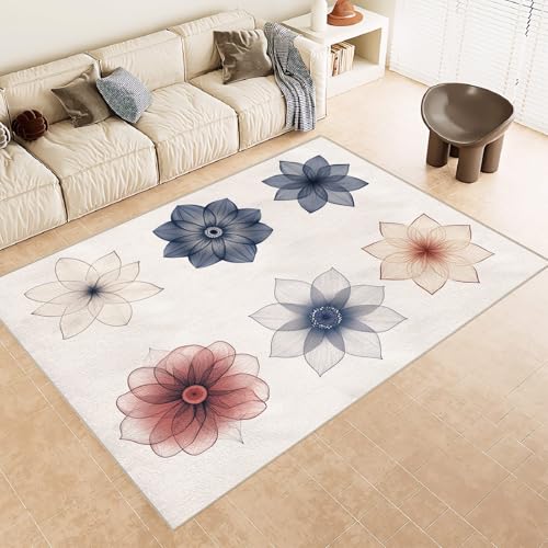 Teppich Wohnzimmer 120x180cm Geometrische Blumen spielteppich Kinder Maschinenwaschbare Mikrofaser Matte weich rutschfest für Schlafzimmer Wohnzimmer Flur Dekor EL2477 Teppich Wohnzimmer 120x180cm Geometrische Blumen spielteppich Kinder Maschinenwaschbare Mikrofaser Matte weich rutschfest für Schlafzimmer Wohnzimmer Flur Dekor EL2477 von Generisch