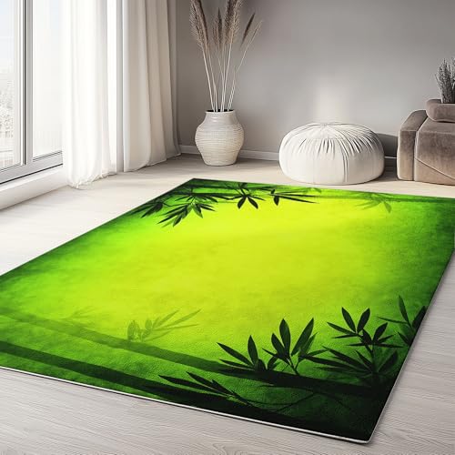 Teppich Wohnzimmer 140 x 200cm - Rutschfester Schlafzimmer, Esszimmer, Küche Weich Flauschiger Extra Weich Tepich Smaragdgrüne Pflanzen Dschungel Thema Einfache Reinigung TPR Teppiche Gegend Teppich Wohnzimmer 140 x 200cm - Rutschfester Schlafzimmer, Esszimmer, Küche Weich Flauschiger Extra Weich Tepich Smaragdgrüne Pflanzen Dschungel Thema Einfache Reinigung TPR Teppiche Gegend von Generisch