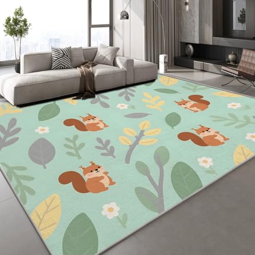 Teppich Wohnzimmer 140x200 cm Eichhörnchen Blätter 3D Druck Natur Gemalt Muster Teppich Kaschmirimitat Anti Rutsch Leicht zu reinigen Waschbare Rückseite für Wohn Arbeitsbereiche,Mietwohnungen Teppich Wohnzimmer 140x200 cm Eichhörnchen Blätter 3D Druck Natur Gemalt Muster Teppich Kaschmirimitat Anti Rutsch Leicht zu reinigen Waschbare Rückseite für Wohn Arbeitsbereiche,Mietwohnungen von Generisch