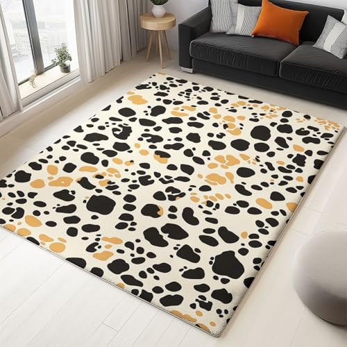 Teppich Wohnzimmer 80 x 150cm - Rutschfester Schlafzimmer, Esszimmer, Küche Weich Flauschiger Extra Weich Tepich Leopardenmuster Tierfell Tarnung Thema Einfache Reinigung TPR Teppiche Gegend von Generisch