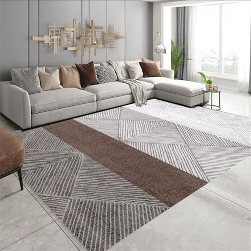 Teppich Wohnzimmer Braunes Dreieck geometrisches Design Sofa Nicht verblassen Carpet Store Braun Salonteppich XXL 180X250CM von Generisch