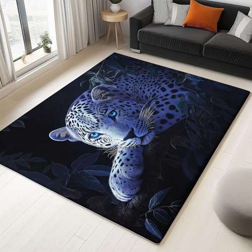 Teppich Wohnzimmer Tier Gepard 180x240cm Schlafzimmer rutschfest Kurzflor Teppich, Modernes Waschbar Design, Weich langlebig und Pflegeleicht von Generisch