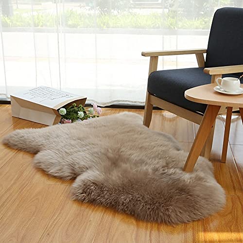 Teppich aus echtem Schaffell, luxuriöser natürlicher Überwurf (70 x 100 cm), weich, gemütlich, perfekt für Heimdekoration, Wohnzimmer, Schlafzimmer und Kinderzimmer von Generisch