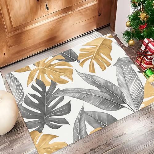Teppich für den Innenbereich, florale Kunst, mit Gummi-Rückseite, waschbare Fußmatte für Haustür, ideal für Wohnzimmer und Flur, 50 x 80 cm, schönes Blumen- und Blätter-Design Teppich für den Innenbereich, florale Kunst, mit Gummi-Rückseite, waschbare Fußmatte für Haustür, ideal für Wohnzimmer und Flur, 50 x 80 cm, schönes Blumen- und Blätter-Design von Generisch