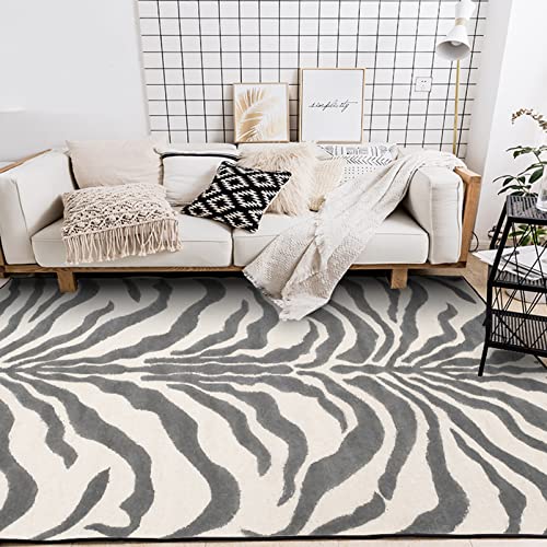 Teppich mit Tiger-Druck, rutschfeste Bodenmatte für Kinderzimmer, Dschungel-Motiv, modernes Grau und Design, ideal für Spielzimmer und Schlafzimmer von Generisch