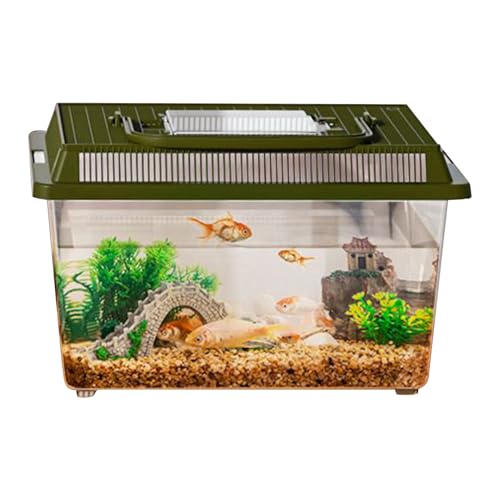 Terrarium für Reptilien, transparente und tragbare Zuchtbox, tragbarer Lebensraum für Eidechsen, Geckos, Spinnen Vogelspinnen und Amphibien mit Tablett zum Transport von Tieren Terrarium für Reptilien, transparente und tragbare Zuchtbox, tragbarer Lebensraum für Eidechsen, Geckos, Spinnen Vogelspinnen und Amphibien mit Tablett zum Transport von Tieren von Generisch