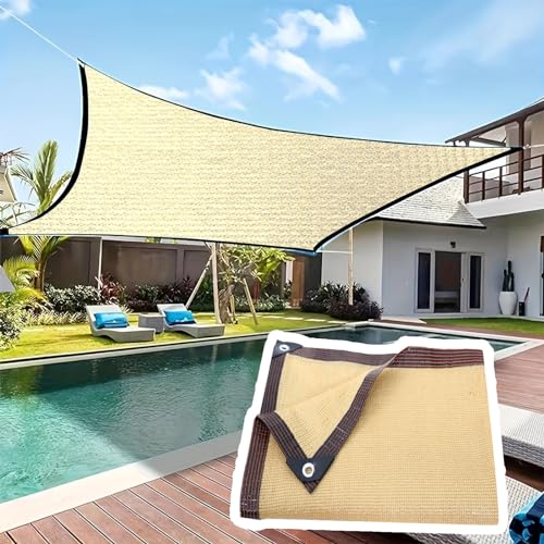 Terrassen-Sonnensegel in individueller Größe, HDPE, 90 % UV-Schutz, für Pergola, Überdachung, Garten, 1 m bis 10 m Optionen (Größe: 2 x 2 m) von Generisch