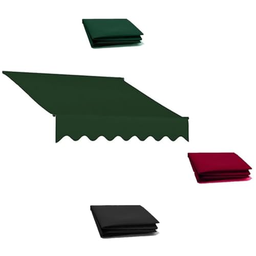 Terrassenmarkise, Ersatzstoff, wasserdicht, Polyester, Sonnenschutz, einziehbar, für Fenster, Tür, Marktdeck (Grün, 4 x 2 m Terrassenmarkise, Ersatzstoff, wasserdicht, Polyester, Sonnenschutz, einziehbar, für Fenster, Tür, Marktdeck (Grün, 4 x 2 m von Generisch