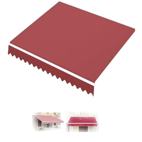 Terrassenmarkise verstellbar strapazierfähiges 280g/m² Polyester UV-Schutz Ersatzgewebe ideal für den Außenbereich 4x2m Rot Sonnenschutz Terrassenmarkise verstellbar strapazierfähiges 280g/m² Polyester UV-Schutz Ersatzgewebe ideal für den Außenbereich 4x2m Rot Sonnenschutz von Generisch