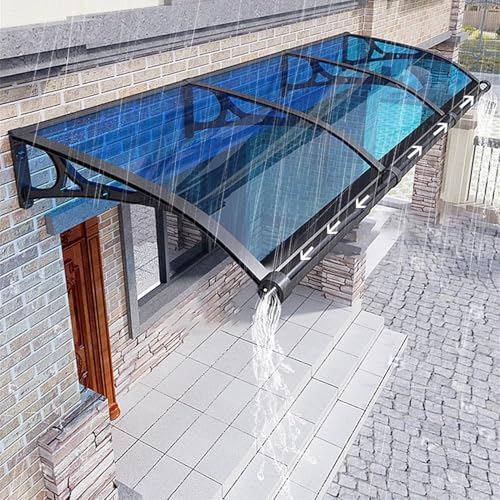 Terrassenüberdachung, moderner Polycarbonat-Unterstand mit einfach zu installierender Halterung für UV-, Regen- und Schneeschutz, Vordertürabdeckung Terrassenüberdachung, moderner Polycarbonat-Unterstand mit einfach zu installierender Halterung für UV-, Regen- und Schneeschutz, Vordertürabdeckung von Generisch