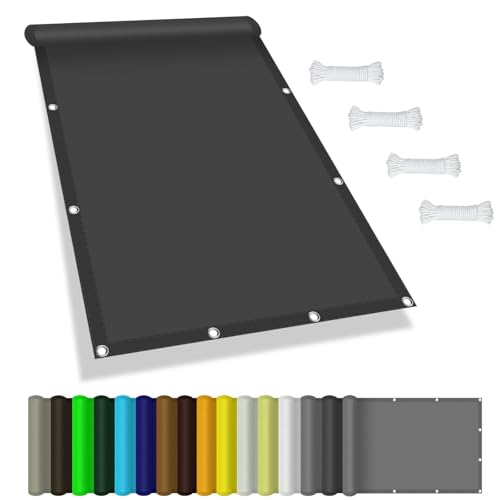 Terrassenüberdachung Sonnenschutz Markise Baldachin 4.4x4.5m Rechteck Wasserdicht UV-Block, mit Kordel Sonnenschutz Markise Gartenüberdachung mit Markisenbefestigung für Outdoor Garten, Hellgrau von Generisch