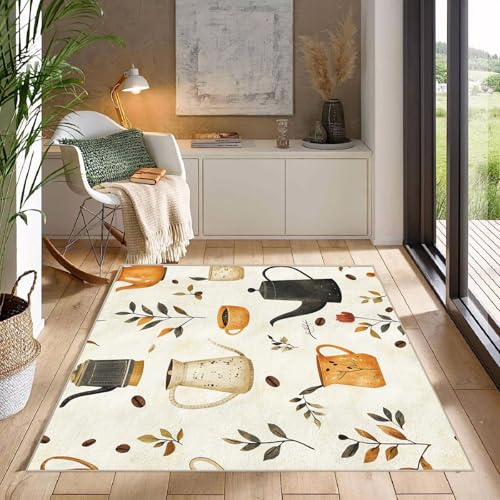 The Carpet Teppich Cartoon Wasserkocher 120x180cm Waschbarer Teppich Waschbar In Waschmaschine Kurzflor Wohnzimmerteppich Kinderzimmer Teppiche Kinderteppich Mädchen Stil von Generisch