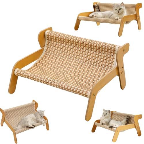 The Claw Lounge, 2-in-1 Cat Scratcher & Cat Sisal Chair with Cooling Mat - Rocker Design for Large Cats, Breathable Summer Pet Seat (Cooler,Large) von Generisch