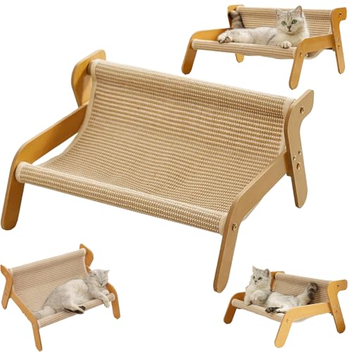 The Claw Lounge, 2-in-1 Cat Scratcher & Cat Sisal Chair with Cooling Mat - Rocker Design for Large Cats, Breathable Summer Pet Seat (Sisa,Small) von Generisch