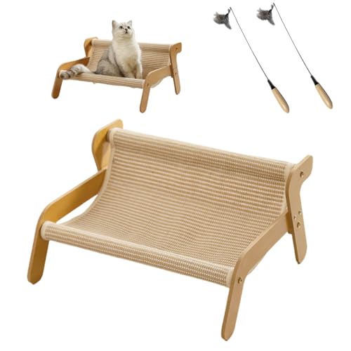 The Claw Lounge,Cat Sisal Chair,2-In-1 Cat Scratch Pad and Lounger,Wear-Resistant Scratching Pad Lounge Chair,Wavy Design Rocker Providing Claw Trimming and Comfort,for Indoor Cats (sisal Hemp) von Generisch