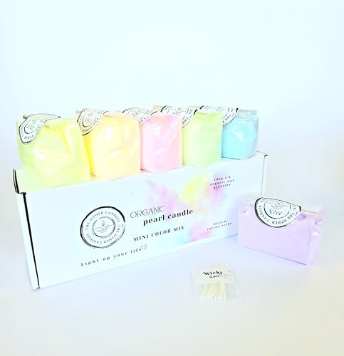 The Other Candles Mischen set - 6 x 100g farbiges Wachs + 12 docht Kerzensand mit Docht-Set Kerzen Sand Perlen Kerzen Perlmutt-Kerze Pulver-Wachs-Set Wachsperlen Wachsgranulat für Kerzen von Generisch