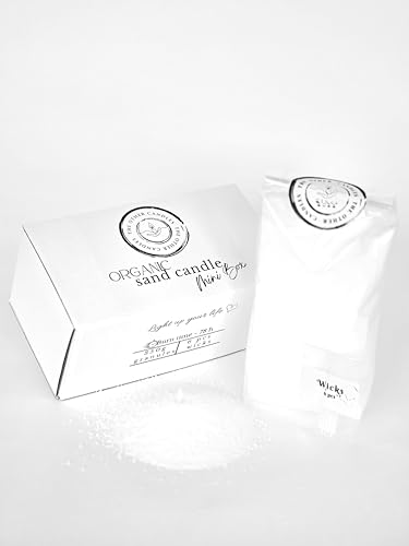 The Other Candles Natürlicher Kerzensand mit Docht Set 350g wachs + 6 Dochte Kerzensand mit Docht-Set Kerzen Sand Perlen Kerzen Perlmutt-Kerze Pulver-Wachs-Set Wachsperlen Wachsgranulat für Kerzen von Generisch