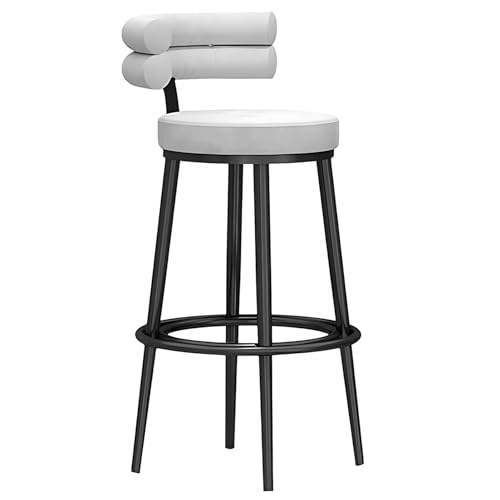 Thekenhocker Barhocker Kücheninselhocker, mit Samt gepolsterte Thekenhocker mit weicher Rückenlehne, Thekenhoher Esszimmerstuhl für Zuhause und den gewerblichen Bereich von Generisch
