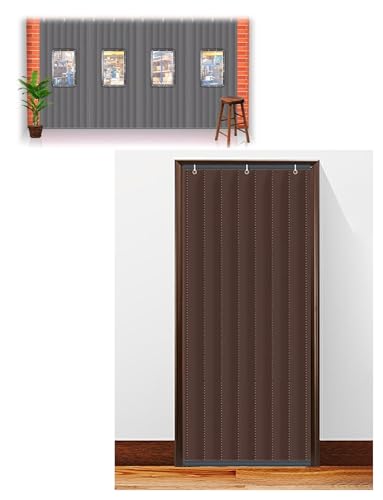 Thermo-Türvorhang – Zugluftstopper for gewerbliche Geschäfte und den Heimgebrauch – isolierter, schallreduzierender Streifenvorhang for den Winter for den Türrahmen(Brown,90cmx230cm) von Generisch