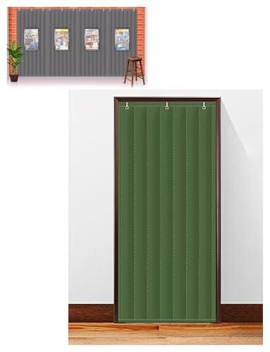 Thermo-Türvorhang – Zugluftstopper for gewerbliche Geschäfte und den Heimgebrauch – isolierter, schallreduzierender Streifenvorhang for den Winter for den Türrahmen(Green,140cmx240cm) von Generisch