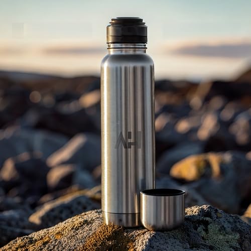 Thermosflasche mit Trinkbecher, Thermoskanne, Trinkflasche, 1L-Edelstahl-Vakuum-Flasche, 12 heiß oder 24h kalt, auslaufsicher Thermosflasche mit Trinkbecher, Thermoskanne, Trinkflasche, 1L-Edelstahl-Vakuum-Flasche, 12 heiß oder 24h kalt, auslaufsicher von Generisch