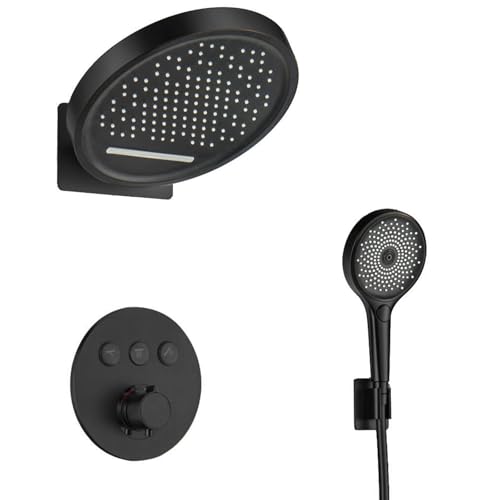 Thermostat-Duschsystem HSS0524 Modernes Verdecktes Duschset 12 Zoll Regenduschkopf 3 Funktionen Handbrause Messing Mischventil Innovative Bedientasten Wandmontage Thermostat-Duschsystem HSS0524 Modernes Verdecktes Duschset 12 Zoll Regenduschkopf 3 Funktionen Handbrause Messing Mischventil Innovative Bedientasten Wandmontage von Generisch