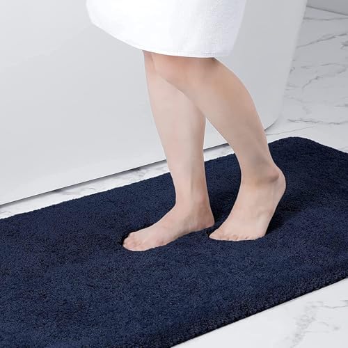 Thick Microfiber Bath Mat - Super Absorbent Soft Bathroom Rug, Machine Washable Carpet for Indoor Floors(Navy Blue,60x90cm) von Generisch