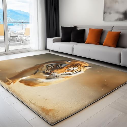 Tier Tiger Teppich Wohnzimmer Gelb Schlafzimmer Flanell Weiche Teppich, 160 x 230 cm Kinderzimmer Teppiche für Küche Korridor Esszimmer Bodenmatte Tier Tiger Teppich Wohnzimmer Gelb Schlafzimmer Flanell Weiche Teppich, 160 x 230 cm Kinderzimmer Teppiche für Küche Korridor Esszimmer Bodenmatte von Generisch