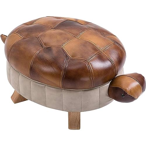 Tierfußhocker, Schildkröte Polsterhocker Polsterhocker PU Leder Pouf für Wohnzimmer und Schlafzimmer, Schildkröte Design Fußhocker für Sofa und Stuhl von Generisch