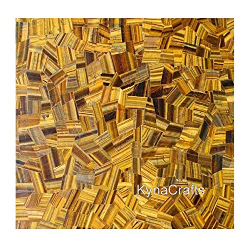 Tiger Eye Esstisch Tischplatte mit frecher Optik 91,4 x 91,4 cm Edelstein Wohnzimmer und Rasen Tischplatte von Generisch