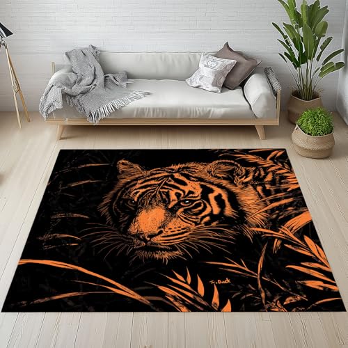 Tiger Tier Waschbarer Teppich 200x200 cm, Wildnis Raubtier Teppiche Wohnzimmer Anti Rutsch Große Teppiche Schlafzimmer Weich Kurzflor Carpet Matte Kinderteppich sf1b011 Tiger Tier Waschbarer Teppich 200x200 cm, Wildnis Raubtier Teppiche Wohnzimmer Anti Rutsch Große Teppiche Schlafzimmer Weich Kurzflor Carpet Matte Kinderteppich sf1b011 von Generisch