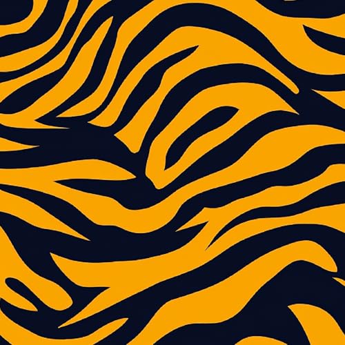 Tigerfell Klebefolie Möbel 0.4x5 M Schwarz Gelb Streifen Selbstklebende Tapete Matt Abziehen und Aufkleben Wallpaper Entfernbare Wandverkleidung Dekoratives für Küche Arbeitsplatte Schränke Tische von Generisch