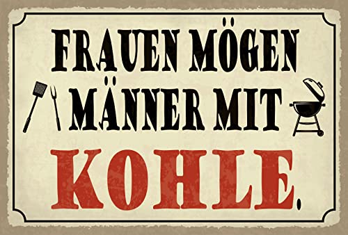 Tin Sign Blechschild 20x30 cm Frauen Mögen Männer mit Kohle Geld Lustig Spruch Tafel Wand Deko Bar Kneipe Cafe Sammler Geschenk von Generisch