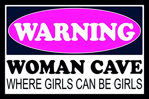 Tin Sign Blechschild 20x30 cm Warning Woman CAVE Girls can be Girls lustiges Wand + Tür Schild Wand Deko Bar Kneipe Cafe Sammler Geschenk von Generisch