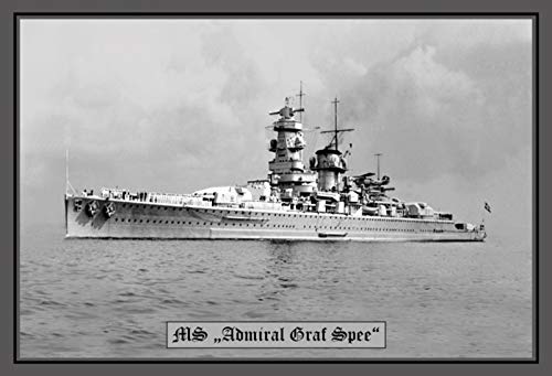 Tin Sign Retro Blechschild 20x30 cm Deutschland Kriegsschiff Schlachtschiff Admiral GRAF SPEE Weltkrieg Marine mit Ösen und 4 Magnete historisch Sammler Geschenk Bar Kneipe Wand Deko von Generisch