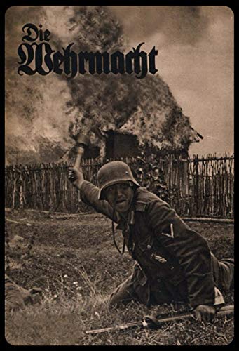 Tin Sign Retro Blechschild 20x30 cm Zeitschrift Cover DIE WEHRMACHT 2 Soldat Weltkrieg Deutschland mit Ösen und 4 Magnete historisch Sammler Geschenk Bar Kneipe Wand Deko von Generisch